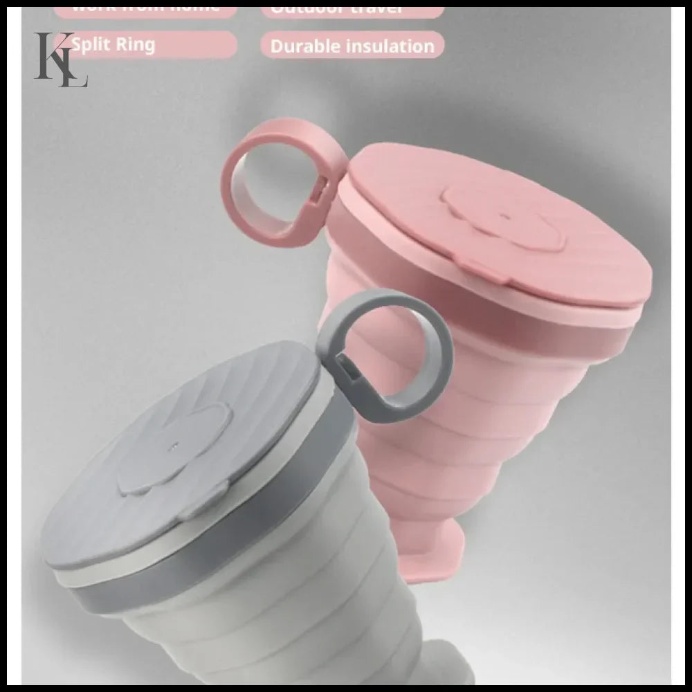 Folding Portable Coffee Cup Outdoor with Lid