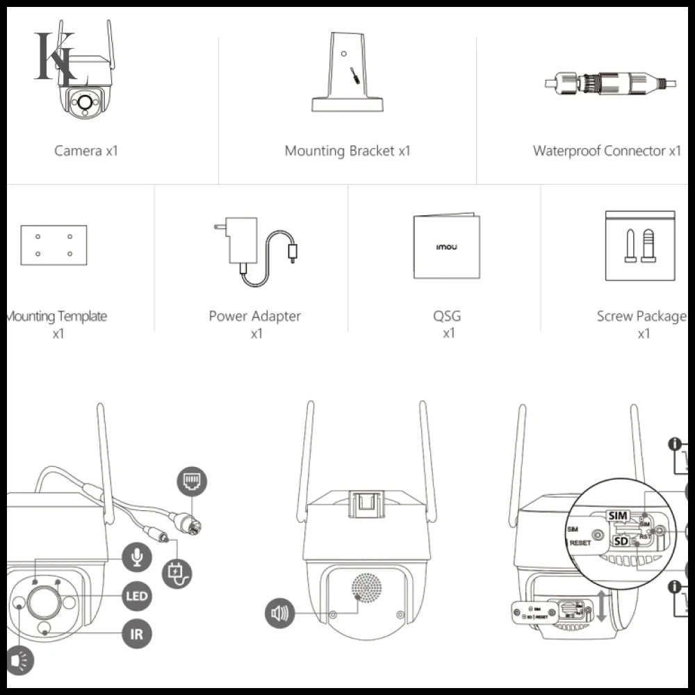 IMOU 2PCS Cruiser SE + 5MP Outdoor PTZ Wi-Fi Camera IP66