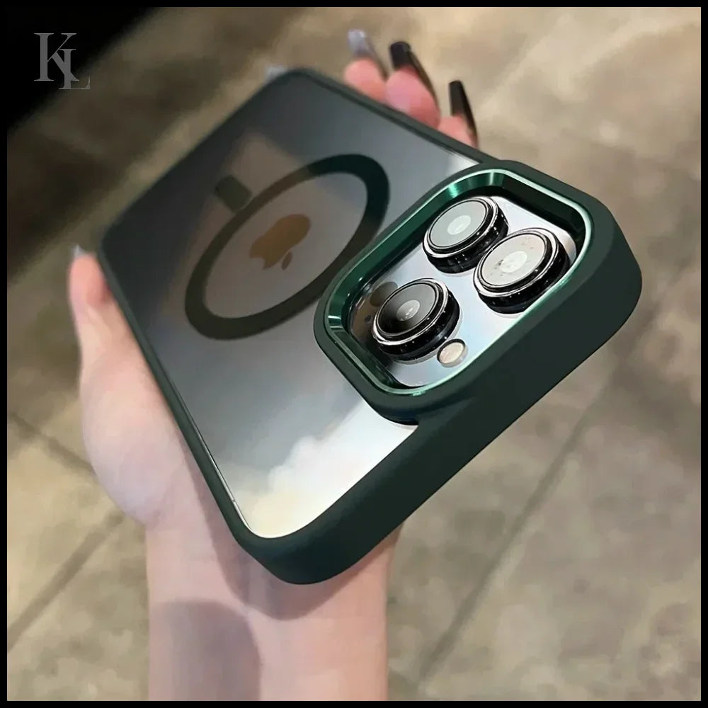 Magnetic Clear Armor Magsafe IPhone Case dark green / For iPhone 11 Pro
