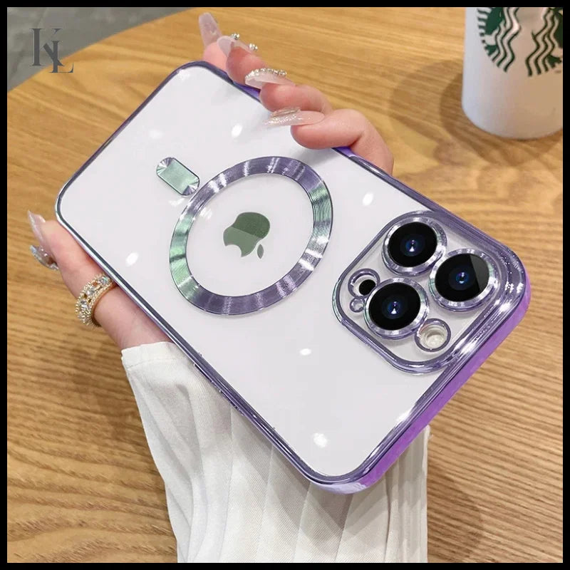 Magnetic Plating IPhone Case Purple / For iPhone 13 Pro