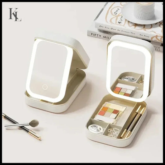 Makeup Bag With Led Light Mirror Portable
