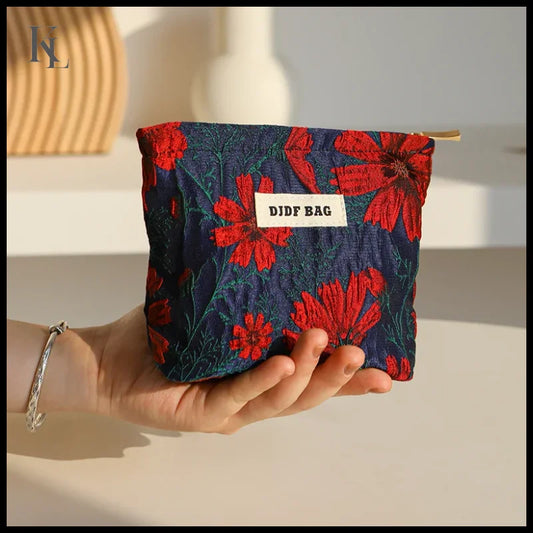 Mini Female Cosmetic Bag Red Soft Small Sanitary Napkin Storage