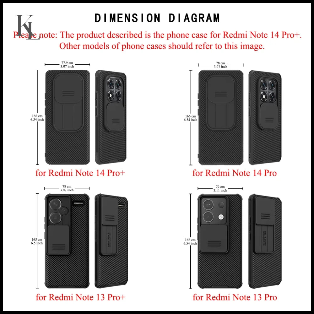 Nillkin for Xiaomi Redmi Note 14 Pro / Redmi Note 13 Pro + CamShield Pro Phone Case PC + TPU with Sliding Camera Cover