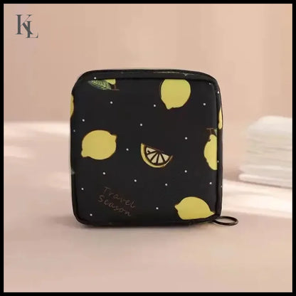 Sanitary Napkin Storage Pouch Black Lemon
