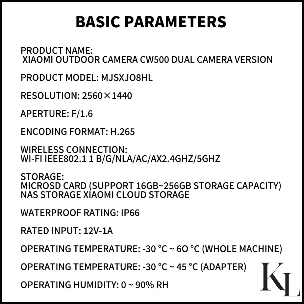 Xiaomi Outdoor CW500 Dual Camera Version Night Vision Smart Home