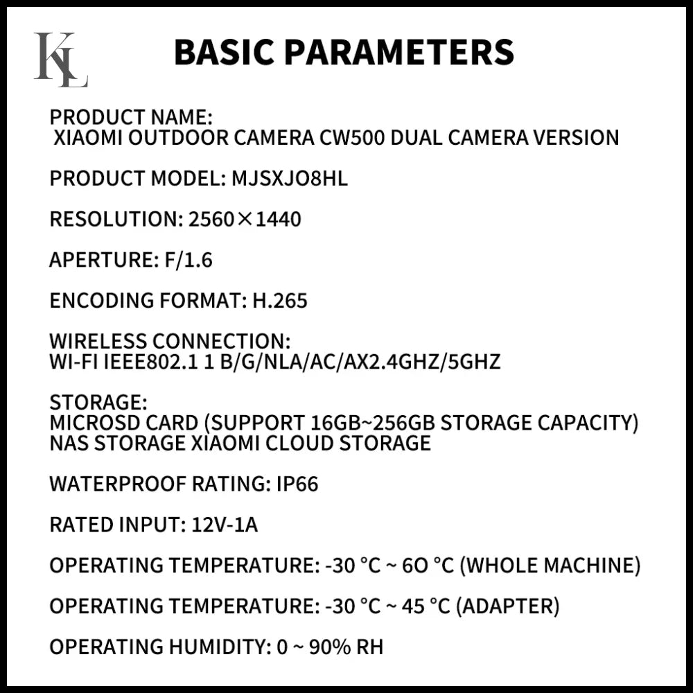Xiaomi Outdoor CW500 Dual Camera Version Night Vision Smart Home